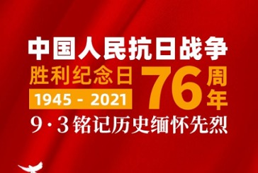 熱烈慶祝抗日戰(zhàn)爭(zhēng)勝利76周年！